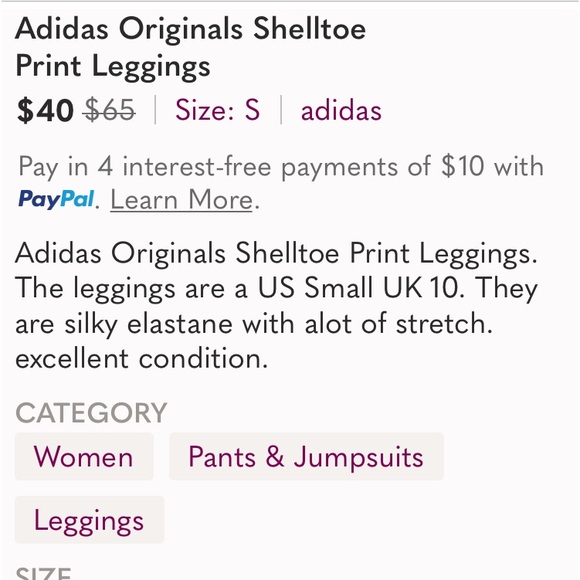 Adidas Originals Shelltoe Print Leggings - Picture 5 of 5